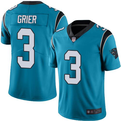 Men's Carolina Panthers #3 Will Grier 2019 Blue Vapor Untouchable NFL Limited Stitched Jersey